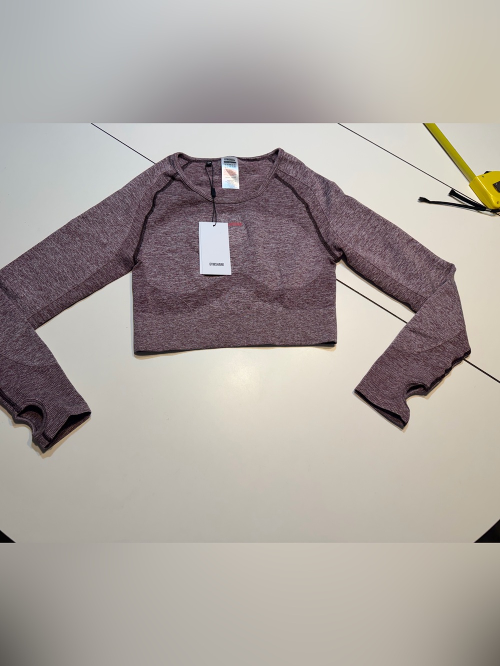 NWT Gymshark Seamless Flex Purple Long Sleeve Crop Top Size large